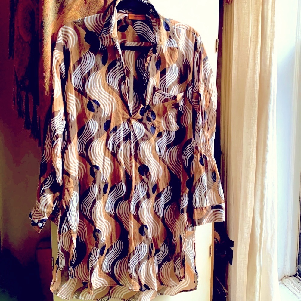 Roberta Freymann printed blouse / tunic.